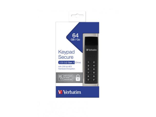 Išorinis diskas Verbatim klaviatūra Saugus USB 3.2 Gen 1 64 GB kiekvienas 49428