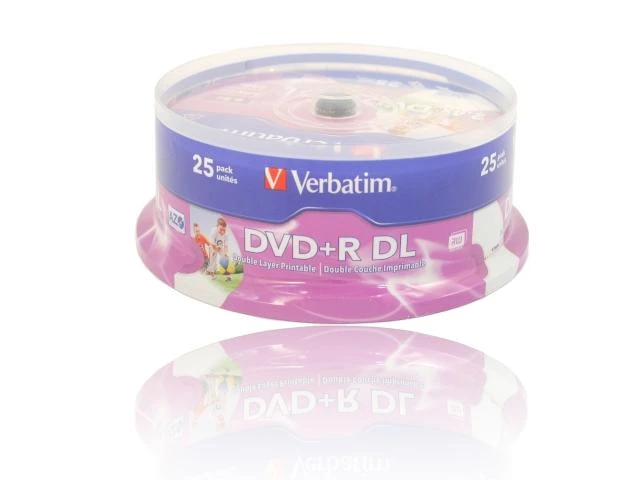 VERBATIM 25x DVD+R DL 8,5GB 8x Spindel platus spausdinimo paviršius