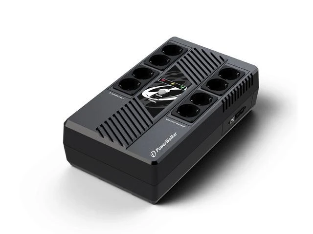 POWER WALKER UPS Line-Interactive 600VA MS 8x schuko RJ45 įvestis / išvestis USB HID USB įkroviklis