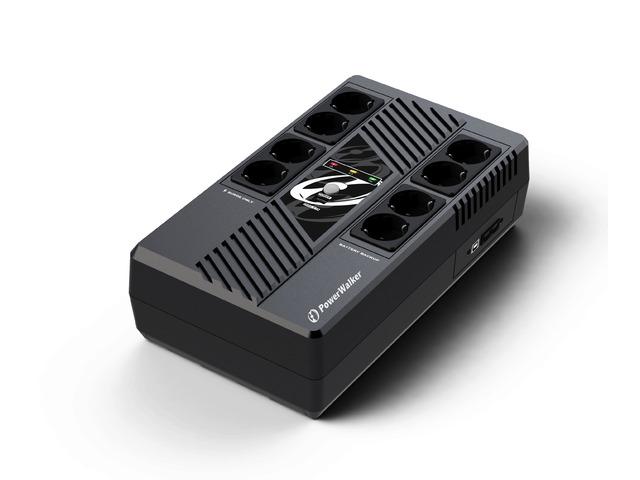POWER WALKER UPS Line-Interactive 800VA MS 8x schuko RJ45 įvestis / išvestis USB HID USB įkroviklis