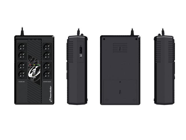 POWER WALKER UPS Line-Interactive 800VA MS 8x schuko RJ45 įvestis / išvestis USB HID USB įkroviklis