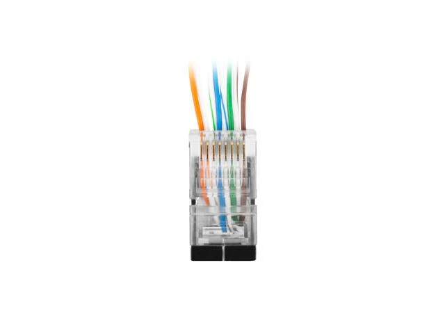 LANBERG PLS-5000EZ „Lanberg Plug RJ-45 FTP CAT5E 8P8C (100PCS) Pass-Trough