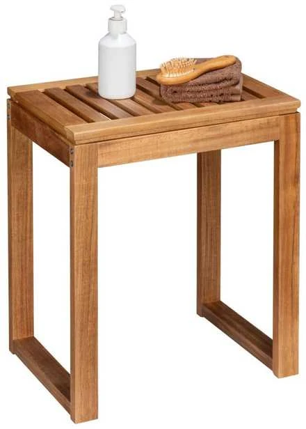 Wenko Akacijos medienos vonios taburetė FONDI, aukštis 46 cm