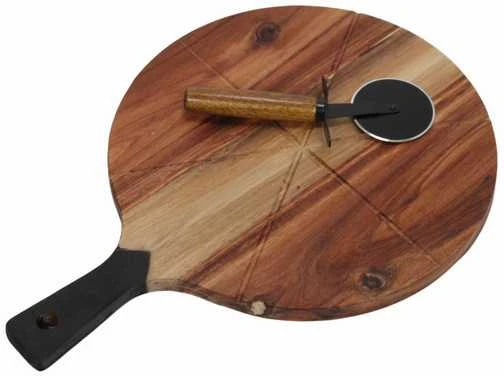 Excellent Houseware Medinė picos lenta su pjautuvu 30 cm 2 vnt.