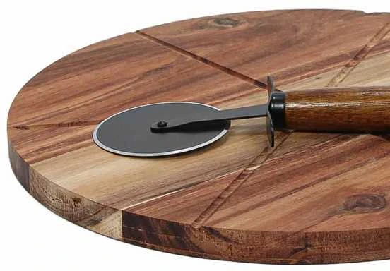Excellent Houseware Medinė picos lenta su pjautuvu 30 cm 2 vnt.