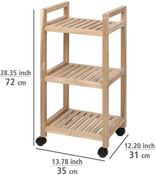 ACINA vežimėlio vonios stovas su trimis lentynomis, akacijos mediena, Wenko