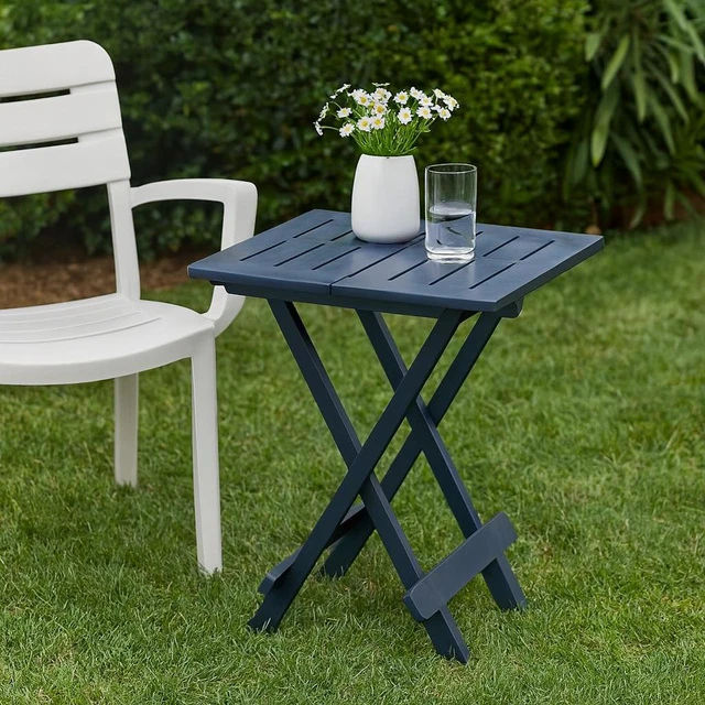 ProGarden Lauko stalas sulankstomas juoda 44x44x50 cm