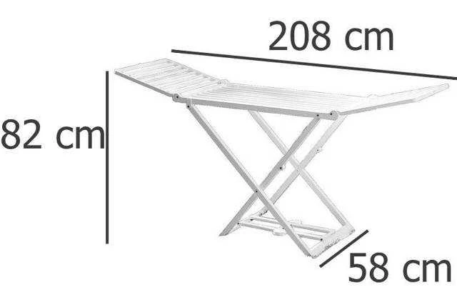 Ultra Clean Italijos skalbinių džiovykla XXL 208 cm, balta, išskleidžiama