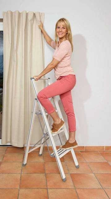 Aliuminio ladder, 3-stage - baltas, WENKO