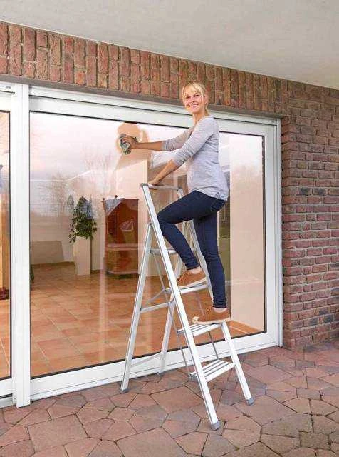 Aliuminio ladder, 4-step - baltas, WENKO