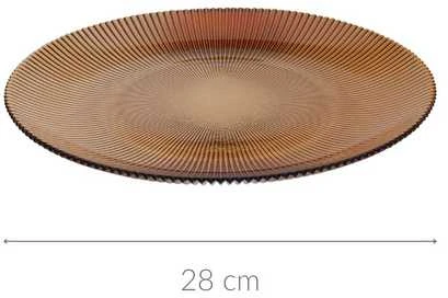 Home Styling Collection Stiklo serviravimo lėkštė 28 cm, gintaro spalvos
