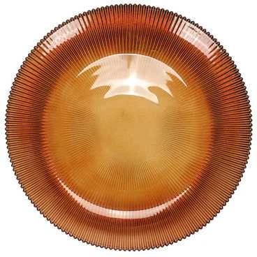 Home Styling Collection Stiklo serviravimo lėkštė 28 cm, gintaro spalvos