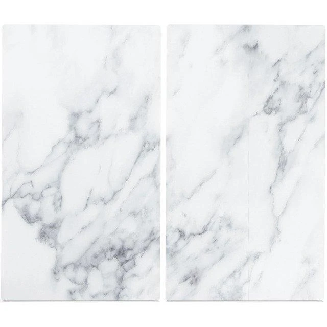 PIECES Apsauginis viryklės dangtelis MARBLE Baltas stiklo plokštė kaitlentei — 2 vnt., ZELLER