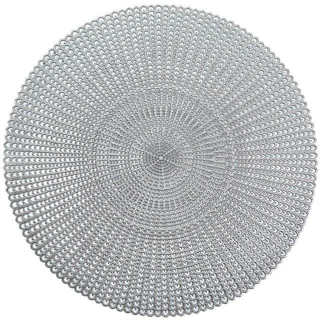 Apsauginis kilimėlis, dekoratyvinis stalo kilimėlis - sidabrinis, Ø 41 cm, ZELLER