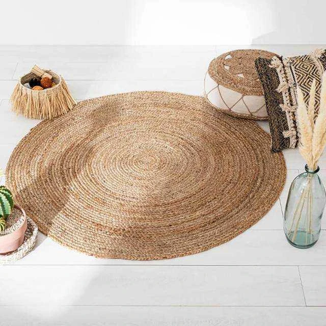 Kilimas Atmosphera Jute 181000, smėlio ruda, D120 cm