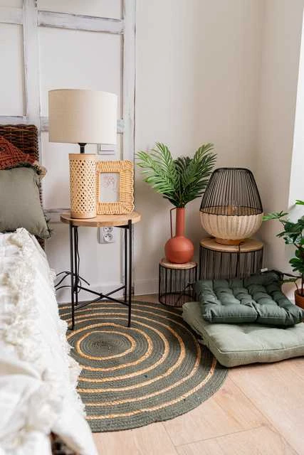 Home Styling Collection Apvalus medvilninis kilimėlis, Ø 90 cm