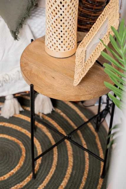 Home Styling Collection Apvalus medvilninis kilimėlis, Ø 90 cm