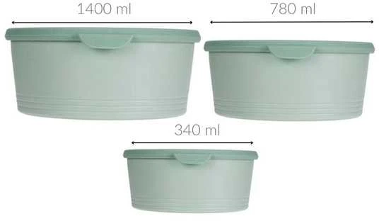 Excellent Houseware Puikios namų apyvokos reikmenų pakuotės su plastikiniais maisto indeliais, 3 skirtingų dydžių vienetai