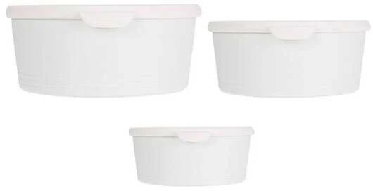 Excellent Houseware Puikios namų apyvokos reikmenų pakuotės su plastikiniais maisto indeliais, 3 skirtingų dydžių vienetai