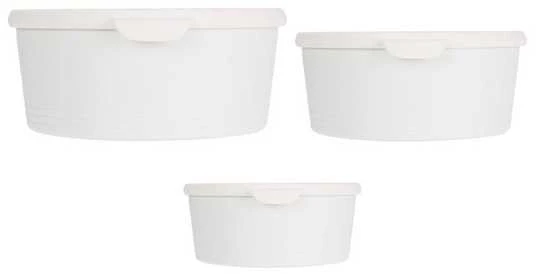 Excellent Houseware Puikios namų apyvokos reikmenų pakuotės su plastikiniais maisto indeliais, 3 skirtingų dydžių vienetai