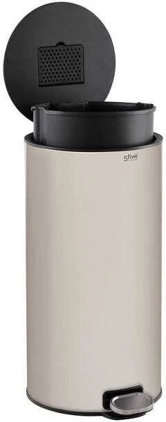 5five Simply Smart Metalinė šiukšliadėžė ARGILE DELTA, su kvapų neutralizatoriumi, 30 l