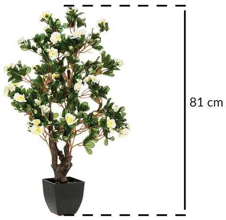 Dirbtinė azalija 81 cm su matavimų schema