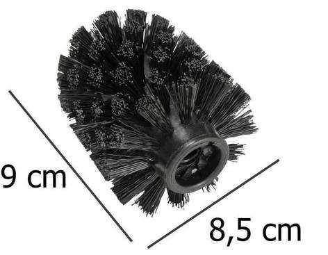 Atsarginis antgalis tualeto šepečiui - juodas, ∅ 8,5 cm, WENKO