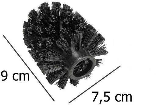 Atsarginis antgalis tualeto šepečiui - juodos spalvos, ∅ 7,5 cm, WENKO