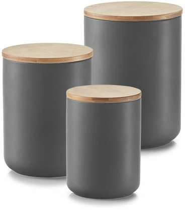 Bamboo ANTRACITO keraminis indelis su bambuko dangteliu, 650 ml, ZELLER