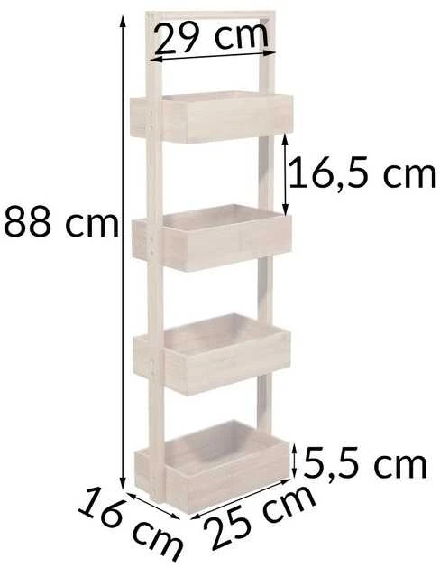 5five Simply Smart Bamboo BAMBOU vonios lentyna, 4 lygiai - 100% bambukas