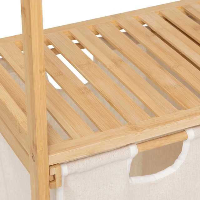 5five Simply Smart Bamboo Bambukinė lentyna su skalbinių krepšeliu TIDY BOX, 72 x 33 x 109 cm