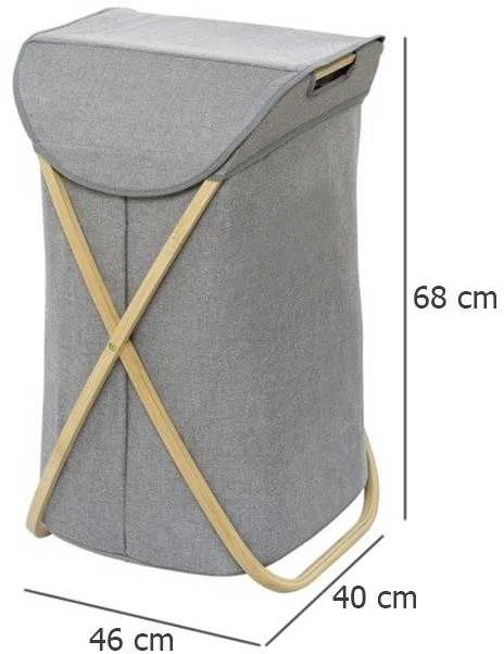 Wenko Bamboo Bambukinis skalbinių krepšelis, uždaras, talpa 79 litrai
