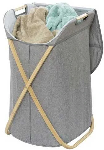 Wenko Bamboo Bambukinis skalbinių krepšelis, uždaras, talpa 79 litrai