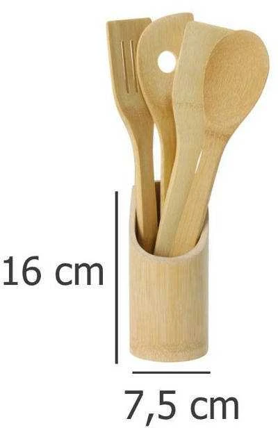 Dekoracja Domu Bamboo Bambuko aksesuarų rinkinys, 5 elementai, virtuvės reikmenys