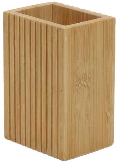 Bathroom Solutions Bamboo Bambuko dantų šepetėlio laikiklis, 9 x 7 x 12,5 cm