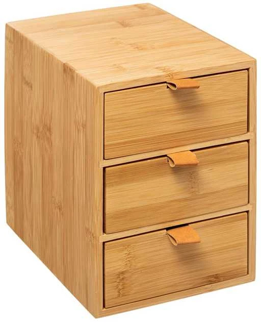 5five Simply Smart Bamboo Bambuko laikiklis kosmetikai, 3 stalčiai