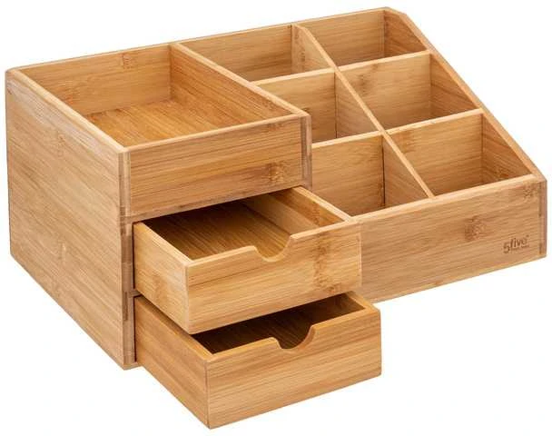 5five Simply Smart Bamboo Bambuko laikiklis kosmetikai, 3 stalčiai