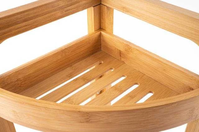 5five Simply Smart Bamboo Bambuko lentyna vonios kambariui, kampinė lentyna, skandinaviška lentyna, bambukinė lentyna, vonios baldai