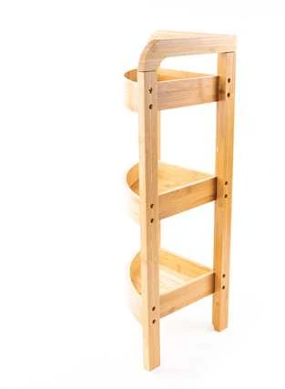 5five Simply Smart Bamboo Bambuko lentyna vonios kambariui, kampinė lentyna, skandinaviška lentyna, bambukinė lentyna, vonios baldai