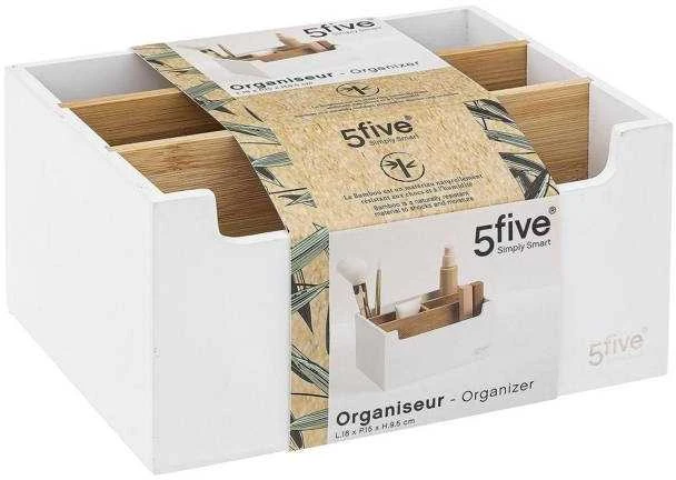 5five Simply Smart Bamboo Bambuko organizatorius kosmetikai, 5 skyreliai