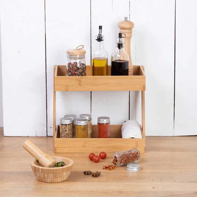 5five Simply Smart Bamboo Bambuko virtuvės organizatorius, 2 lygiai