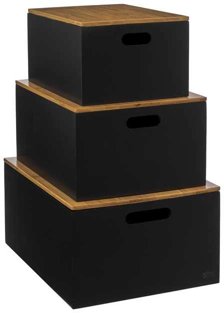 5five Simply Smart Bamboo BAVA bambukinio dangtelio dėžutės komplektas, 3 vnt.
