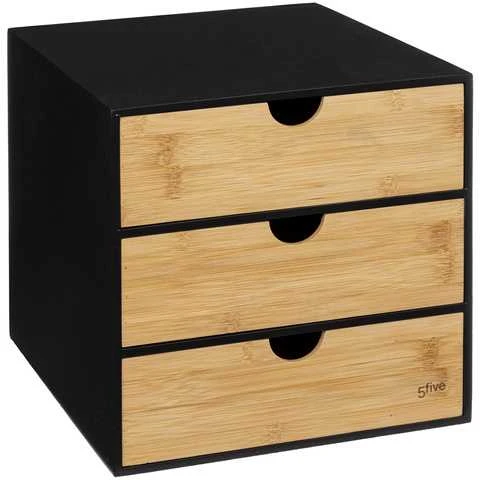 5five Simply Smart Bamboo BAVA smulkmena, bambukas, 3 stalčiai