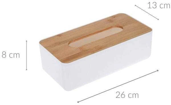 Bathroom Solutions Orion Servetėlių dėžutė WHITNEY su bambuko dangteliu