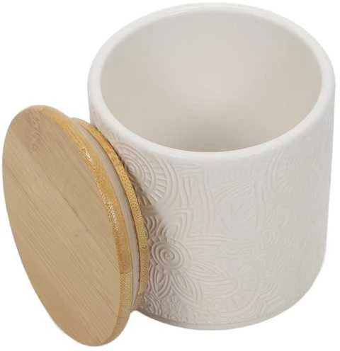 Nava Bamboo Keraminis indas su bambukiniu dangteliu, Ø 10 x 10,5 cm