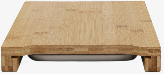 Excellent Houseware Bambukinė pjaustymo lenta su ištraukiamu padėklu 35x25 cm