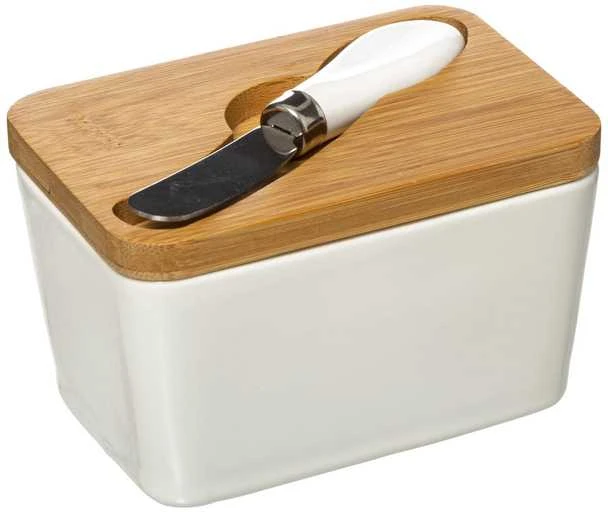 5five Simply Smart Bamboo Maselka su žirklėmis, keramikinė su bambukiniu dangteliu