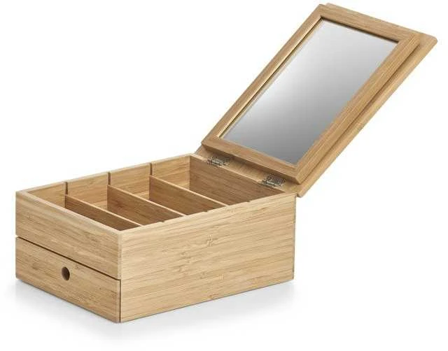 Bamboo Papuošalų dėžutė su veidrodžiu ir stalčiumi, bambukas, ZELLER