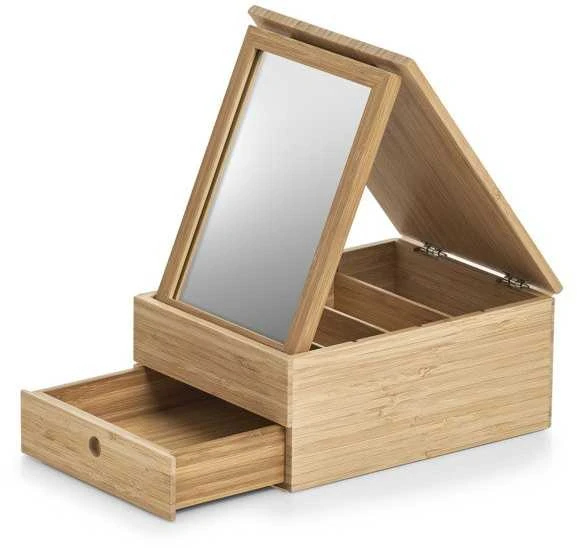 Bamboo Papuošalų dėžutė su veidrodžiu ir stalčiumi, bambukas, ZELLER