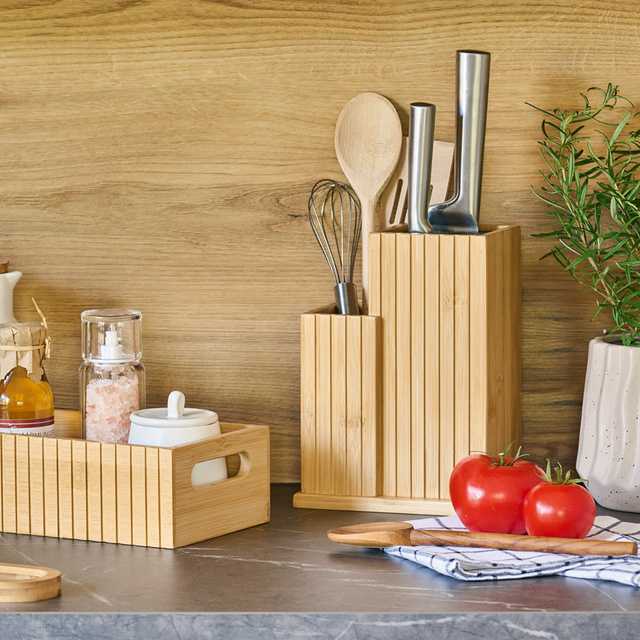 Bamboo peilių laikiklis su organizatoriumi ZELLER